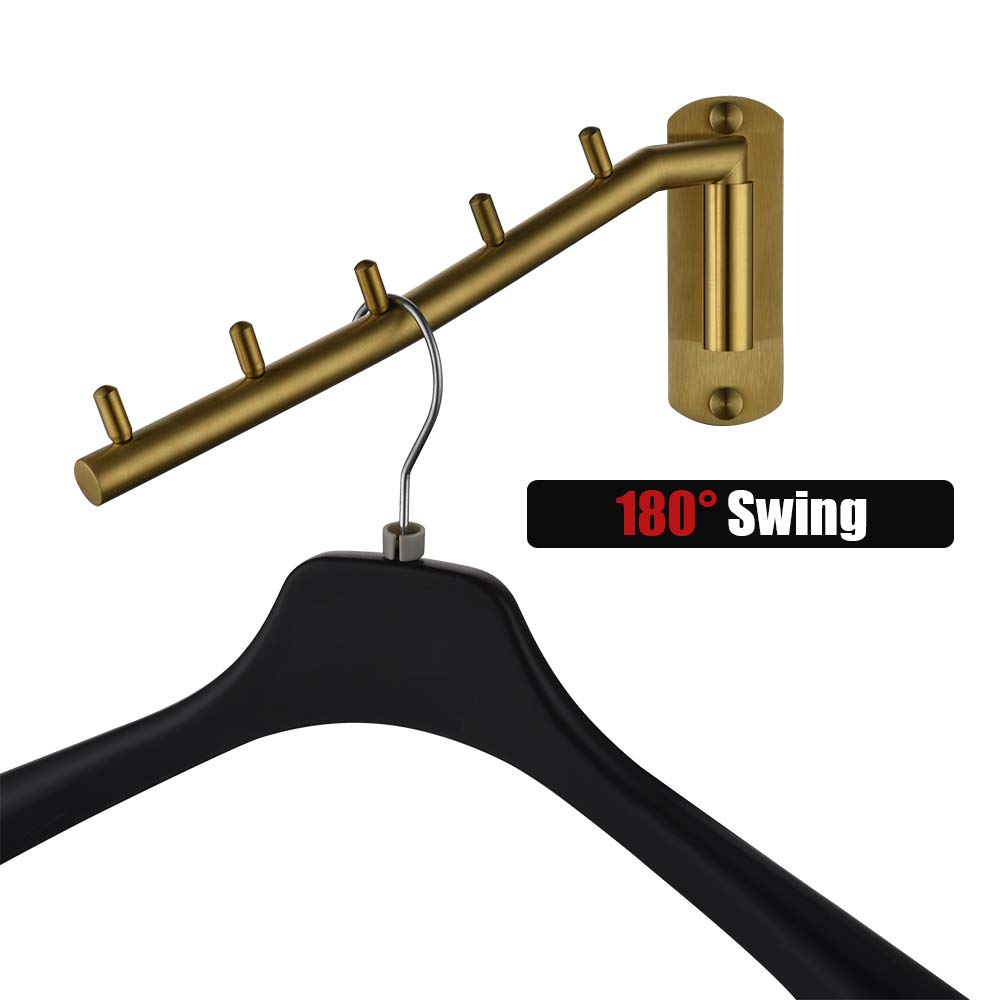 Jqk Folding Clothes Hanger Rack, Stainless Steel Swing Arm Hook Holder, Clothing Hanging System Drying Closet Storage Organizer